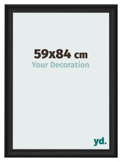 Cadre Photo 59x84cm Noir Grain de Bois MDF Lazio De Face Mesure | Yourdecoration.fr