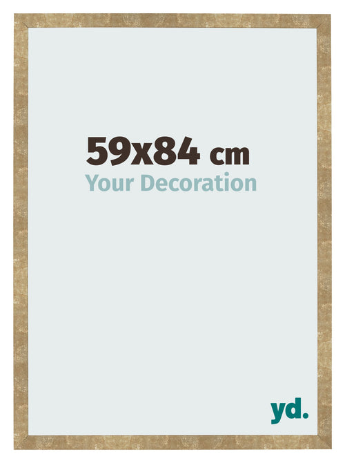 Cadre Photo 59x84cm Or Antique MDF Bologna De Face Mesure | Yourdecoration.fr