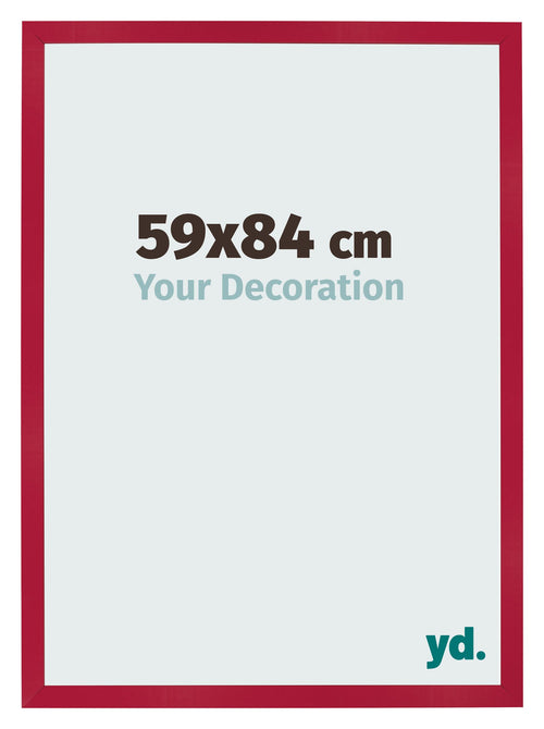 Cadre Photo 59x84cm Rouge MDF Bologna De Face Mesure | Yourdecoration.fr