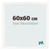 Cadre Photo 60x60 cm Blanc Brillant MDF Bologna De Face Mesure | Yourdecoration.fr
