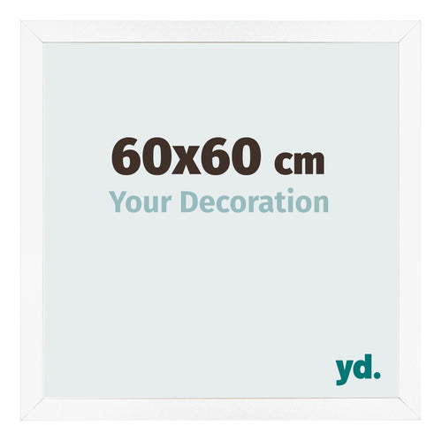 Cadre Photo 60x60 cm Blanc Mat MDF Bologna De Face Mesure | Yourdecoration.fr
