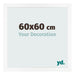 Cadre Photo 60x60 cm Blanc Mat MDF Bologna De Face Mesure | Yourdecoration.fr
