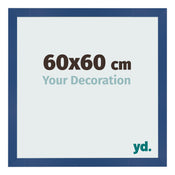 Cadre Photo 60x60 cm Bleu Fonce MDF Bologna De Face Mesure | Yourdecoration.fr