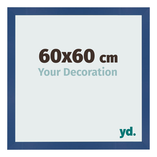 Cadre Photo 60x60 cm Bleu Fonce MDF Bologna De Face Mesure | Yourdecoration.fr