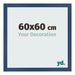 Cadre Photo 60x60 cm Bleu Fonce MDF Bologna De Face Mesure | Yourdecoration.fr