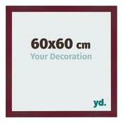 Cadre Photo 60x60 cm Vin Rouge Patine MDF Bologna De Face Mesure | Yourdecoration.fr