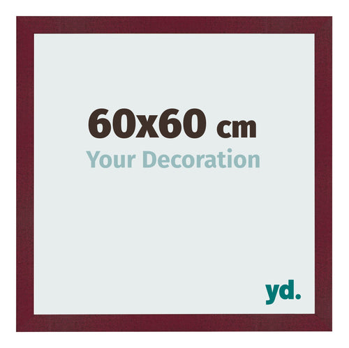 Cadre Photo 60x60 cm Vin Rouge Patine MDF Bologna De Face Mesure | Yourdecoration.fr