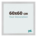 Cadre Photo 60x60cm Acier Inoxydable MDF Bologna De Face Mesure | Yourdecoration.fr