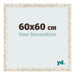 Cadre Photo 60x60cm Blanc Vintage MDF Bologna De Face Mesure | Yourdecoration.fr