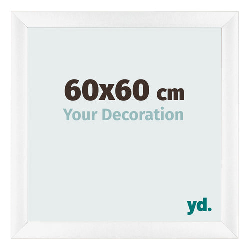 Cadre Photo 60x60cm Blanc Vintage MDF Pisa De Face Mesure | Yourdecoration.fr