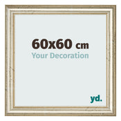Cadre Photo 60x60cm Brillance Metallique MDF Lazio De Face Mesure | Yourdecoration.fr