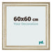 Cadre Photo 60x60cm Brillance Metallique MDF Lazio De Face Mesure | Yourdecoration.fr