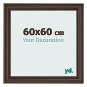 Cadre Photo 60x60cm Chene Fonce MDF Lazio De Face Mesure | Yourdecoration.fr