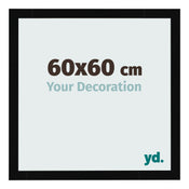 Cadre Photo 60x60cm Noir Brillant MDF Bologna De Face Mesure | Yourdecoration.fr