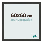 Cadre Photo 60x60cm Noir Grain de Bois MDF Bologna De Face Mesure | Yourdecoration.fr