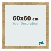 Cadre Photo 60x60cm Or Antique MDF Bologna De Face Mesure | Yourdecoration.fr
