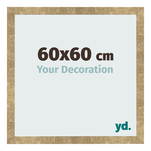 Cadre Photo 60x60cm Or Antique MDF Bologna De Face Mesure | Yourdecoration.fr