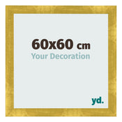 Cadre Photo 60x60cm Or Vintage MDF Pisa De Face Mesure | Yourdecoration.fr