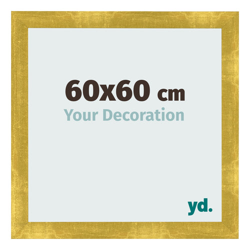 Cadre Photo 60x60cm Or Vintage MDF Pisa De Face Mesure | Yourdecoration.fr