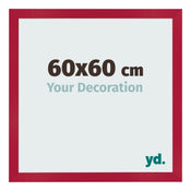 Cadre Photo 60x60cm Rouge MDF Bologna De Face Mesure | Yourdecoration.fr