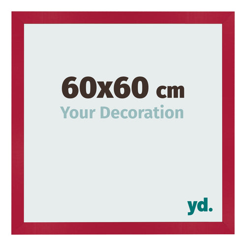 Cadre Photo 60x60cm Rouge MDF Bologna De Face Mesure | Yourdecoration.fr