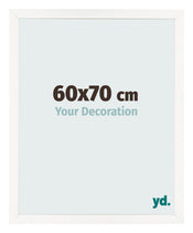Cadre Photo 60x70 cm Blanc Brillant MDF Bologna De Face Mesure | Yourdecoration.fr