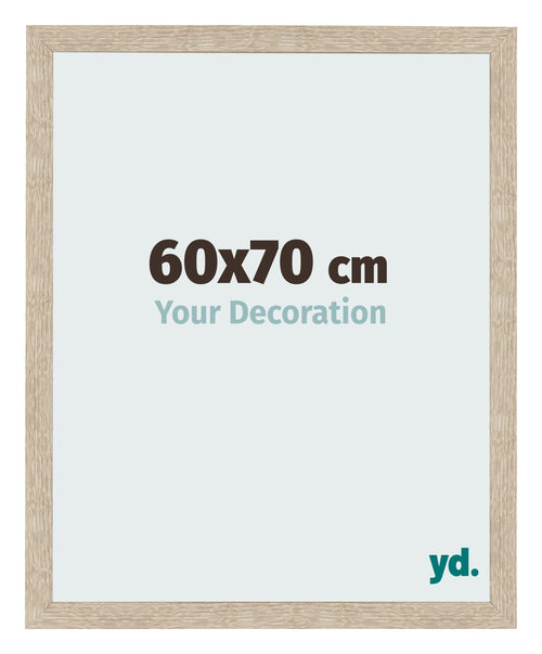 Cadre Photo 60x70cm Chêne Sonoma MDF Bologna De Face Mesure | Yourdecoration.fr