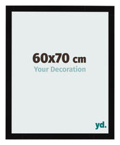 Cadre Photo 60x70cm Noir Brillant MDF Bologna De Face Mesure | Yourdecoration.fr