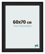 Cadre Photo 60x70cm Noir Grain de Bois MDF Lazio De Face Mesure | Yourdecoration.fr