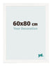 Cadre Photo 60x80 cm Blanc Brillant MDF Bologna De Face Mesure | Yourdecoration.fr