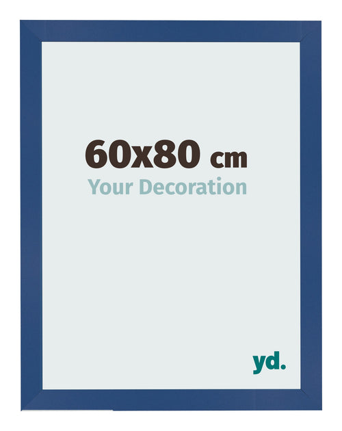 Cadre Photo 60x80 cm Bleu Fonce MDF Bologna De Face Mesure | Yourdecoration.fr