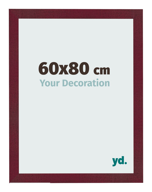 Cadre Photo 60x80 cm Vin Rouge Patine MDF Bologna De Face Mesure | Yourdecoration.fr