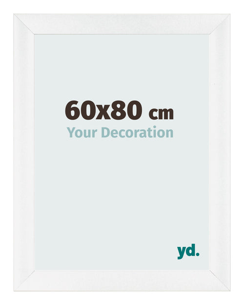 Cadre Photo 60x80cm Blanc Vintage MDF Pisa De Face Mesure | Yourdecoration.fr