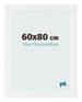 Cadre Photo 60x80cm Blanc Vintage MDF Pisa De Face Mesure | Yourdecoration.fr