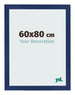Cadre Photo 60x80cm Bleu Foncé Patiné MDF Bologna De Face Mesure | Yourdecoration.fr