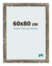 Cadre Photo 60x80cm Bleu Or Mélangé MDF Bologna De Face Mesure | Yourdecoration.fr