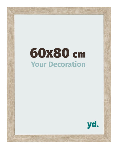 Cadre Photo 60x80cm Chêne Sonoma MDF Bologna De Face Mesure | Yourdecoration.fr