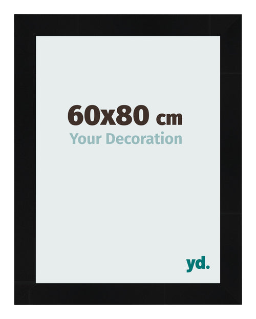 Cadre Photo 60x80cm Noir Argent Poli MDF Pisa De Face Mesure | Yourdecoration.fr