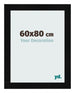 Cadre Photo 60x80cm Noir Argent Poli MDF Pisa De Face Mesure | Yourdecoration.fr