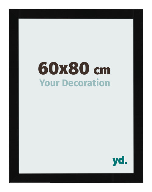 Cadre Photo 60x80cm Noir Brillant MDF Bologna De Face Mesure | Yourdecoration.fr