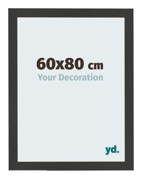 Cadre Photo 60x80cm Noir Grain de Bois MDF Bologna De Face Mesure | Yourdecoration.fr