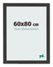 Cadre Photo 60x80cm Noir Grain de Bois MDF Bologna De Face Mesure | Yourdecoration.fr