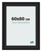 Cadre Photo 60x80cm Noir Grain de Bois MDF Lazio De Face Mesure | Yourdecoration.fr