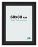Cadre Photo 60x80cm Noir Grain de Bois MDF Lazio De Face Mesure | Yourdecoration.fr