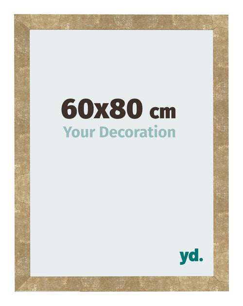 Cadre Photo 60x80cm Or Antique MDF Bologna De Face Mesure | Yourdecoration.fr
