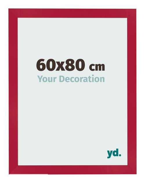 Cadre Photo 60x80cm Rouge MDF Bologna De Face Mesure | Yourdecoration.fr