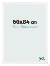 Cadre Photo 60x84 cm Blanc Brillant MDF Bologna De Face Mesure | Yourdecoration.fr