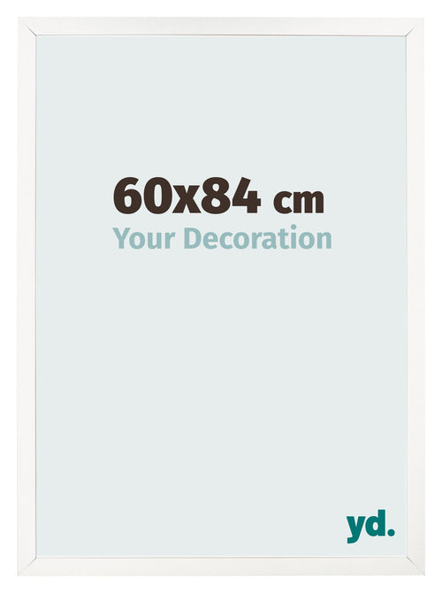 Cadre Photo 60x84 cm Blanc Brillant MDF Bologna De Face Mesure | Yourdecoration.fr