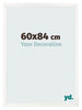 Cadre Photo 60x84 cm Blanc Brillant MDF Bologna De Face Mesure | Yourdecoration.fr