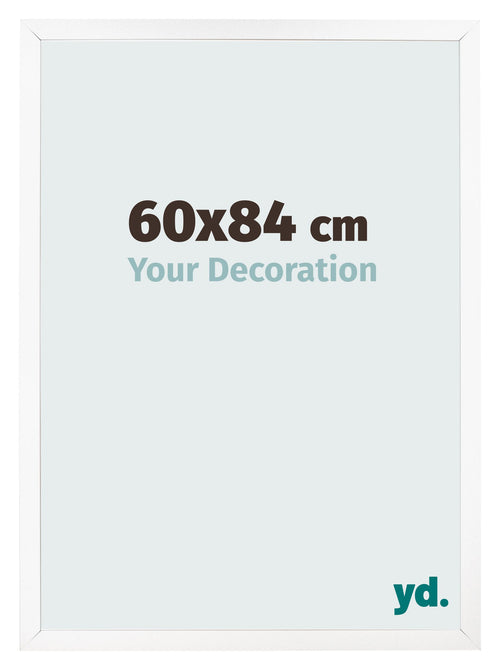 Cadre Photo 60x84 cm Blanc Mat MDF Bologna De Face Mesure | Yourdecoration.fr